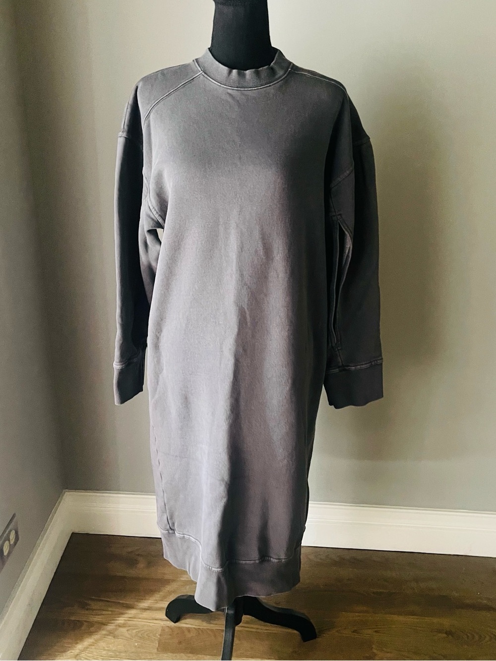 Zara Charcoal Gray Sweatshirt Dress - Cozy Pullover Style